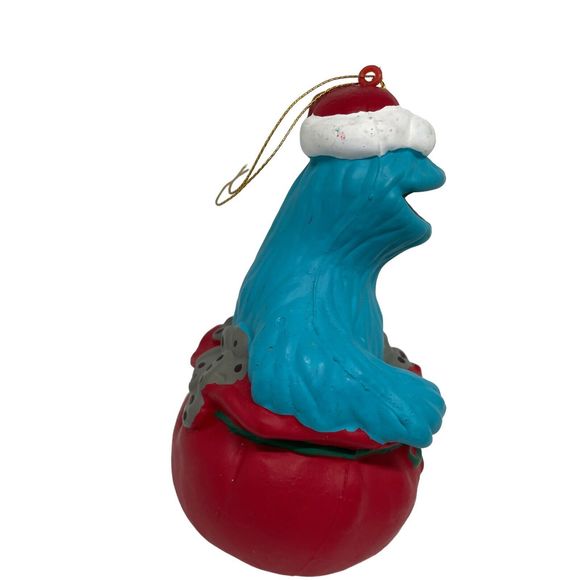 Vintage Sesame Street Cookie Monster Christmas Ornament 4” Xlnt - Picture 3 of 5